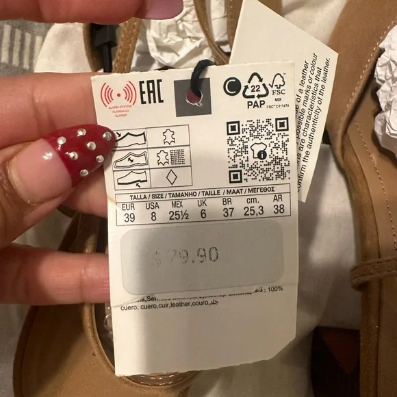 Zara Women's Tan Pointed Toe Heels - Picture 6 of 6